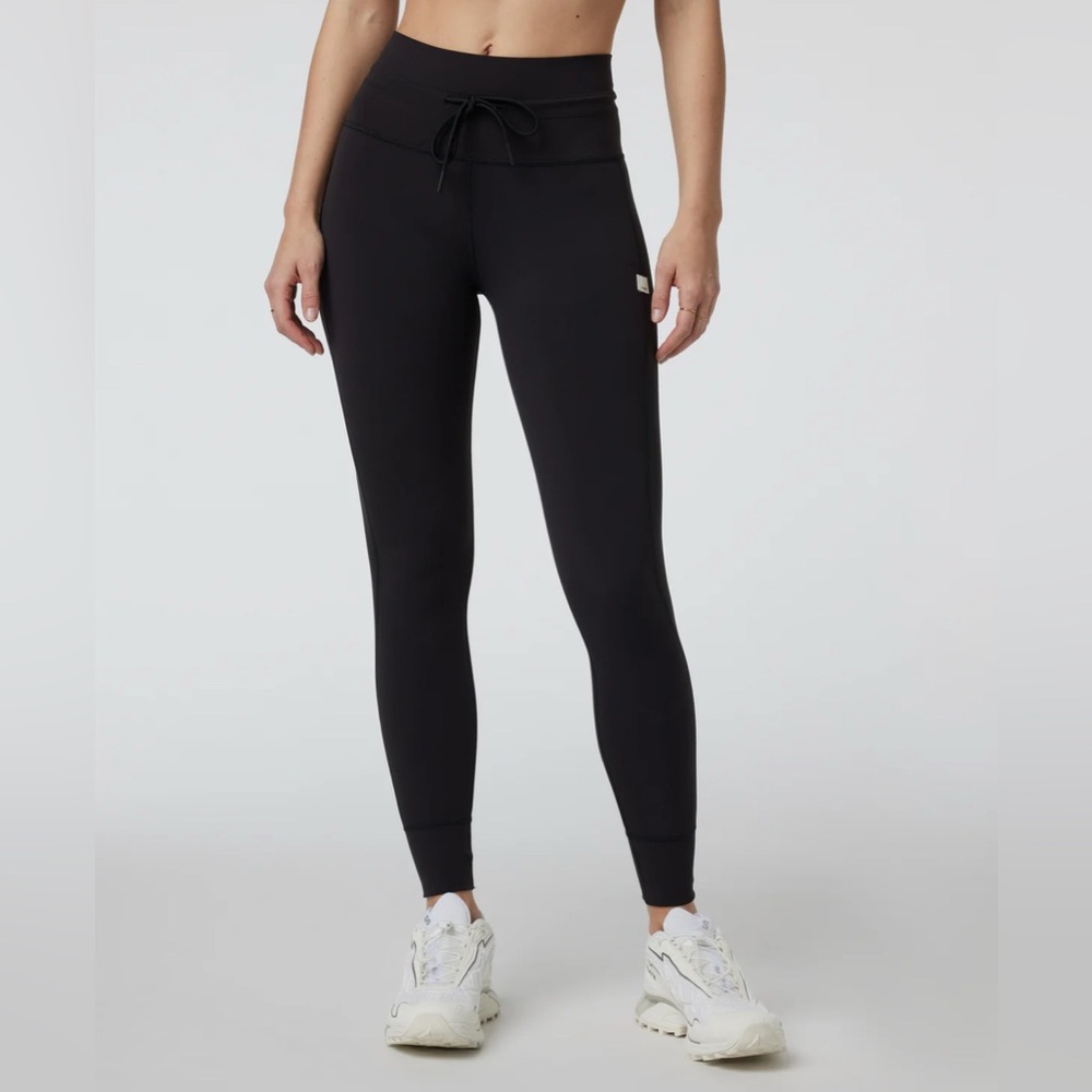 Vuori Daily Leggings Waistband with Drawstring & Jogger Cuff in Black